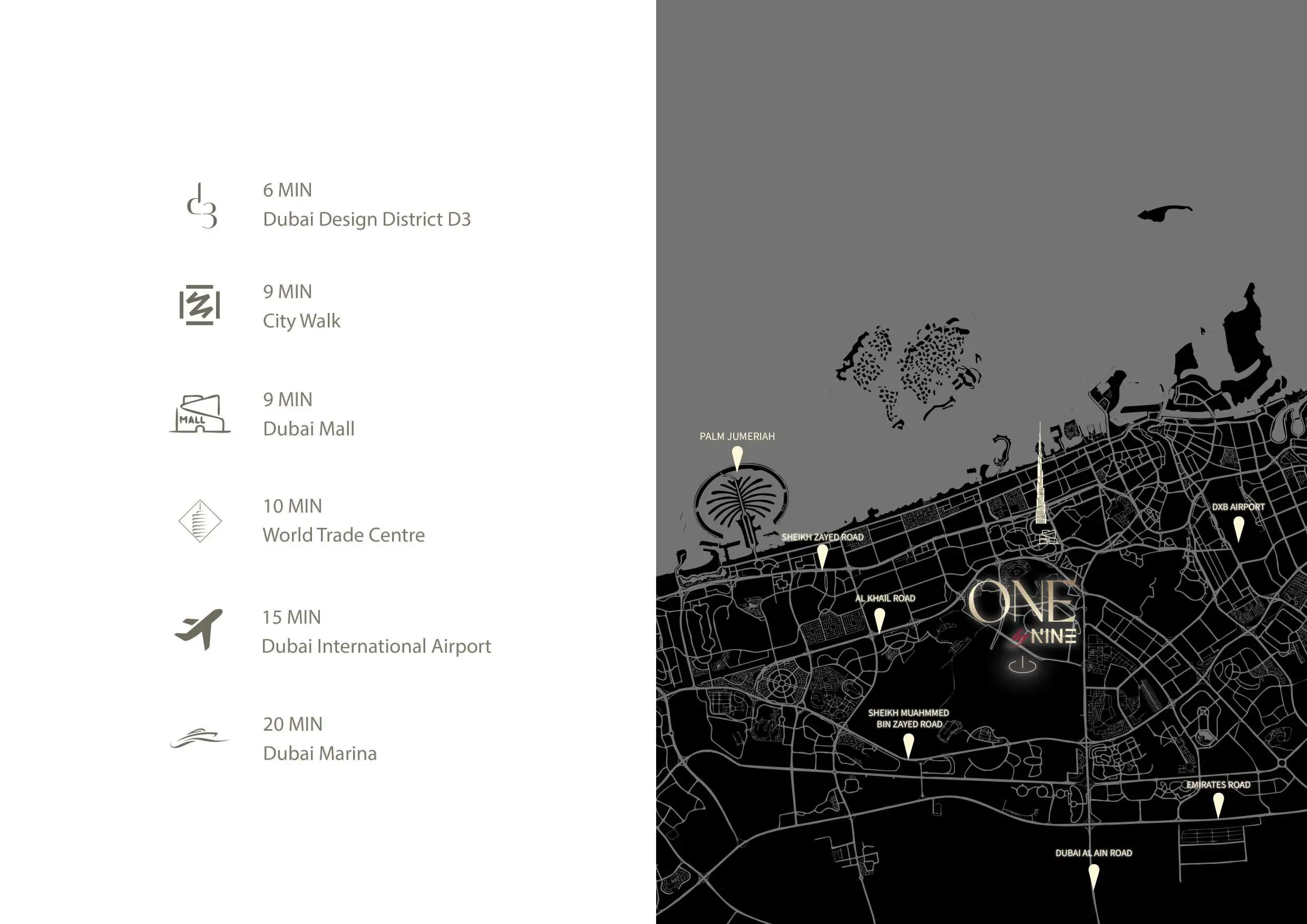 One By Nine location map