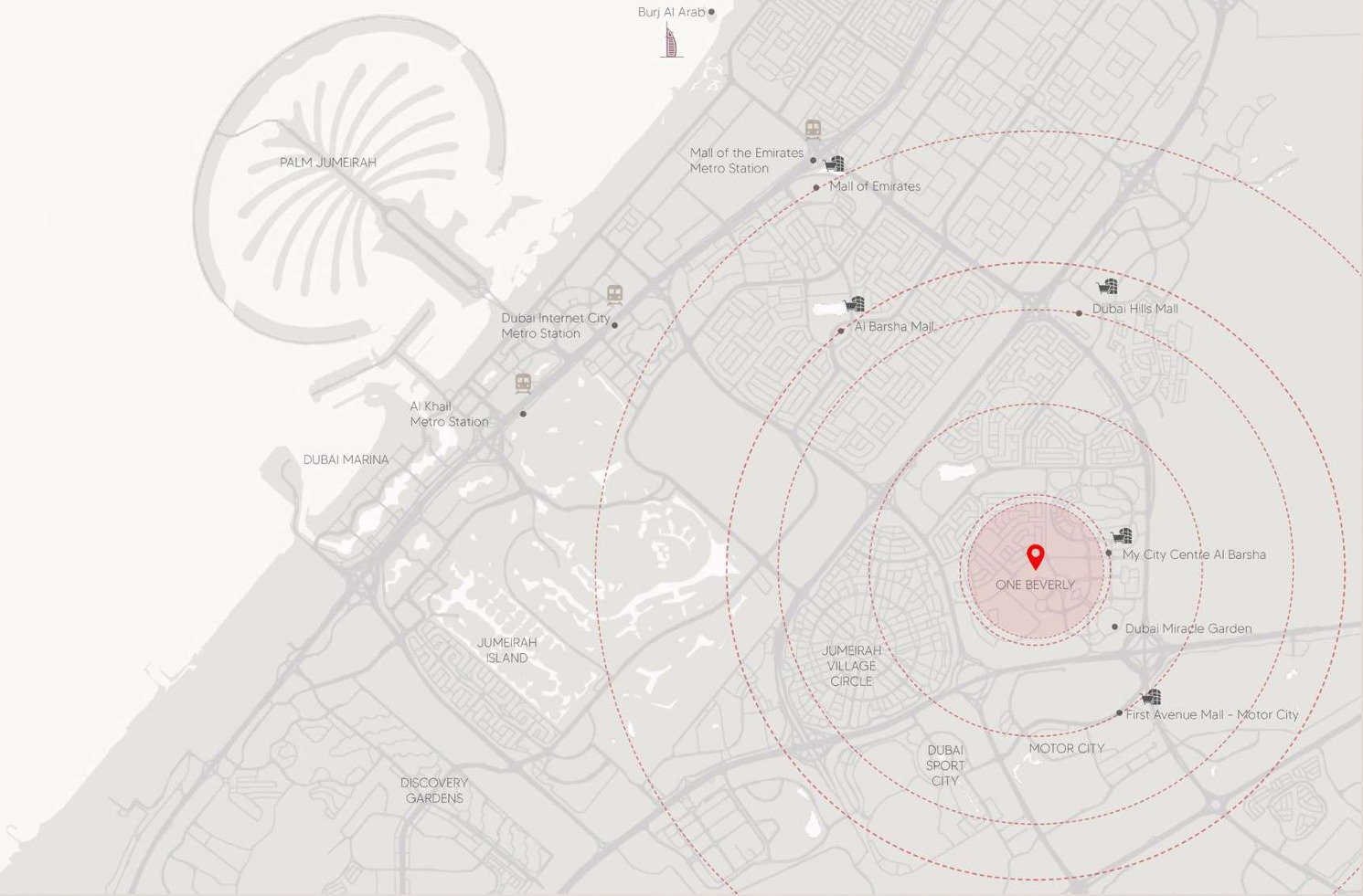 One Beverly at Arjan Location Map