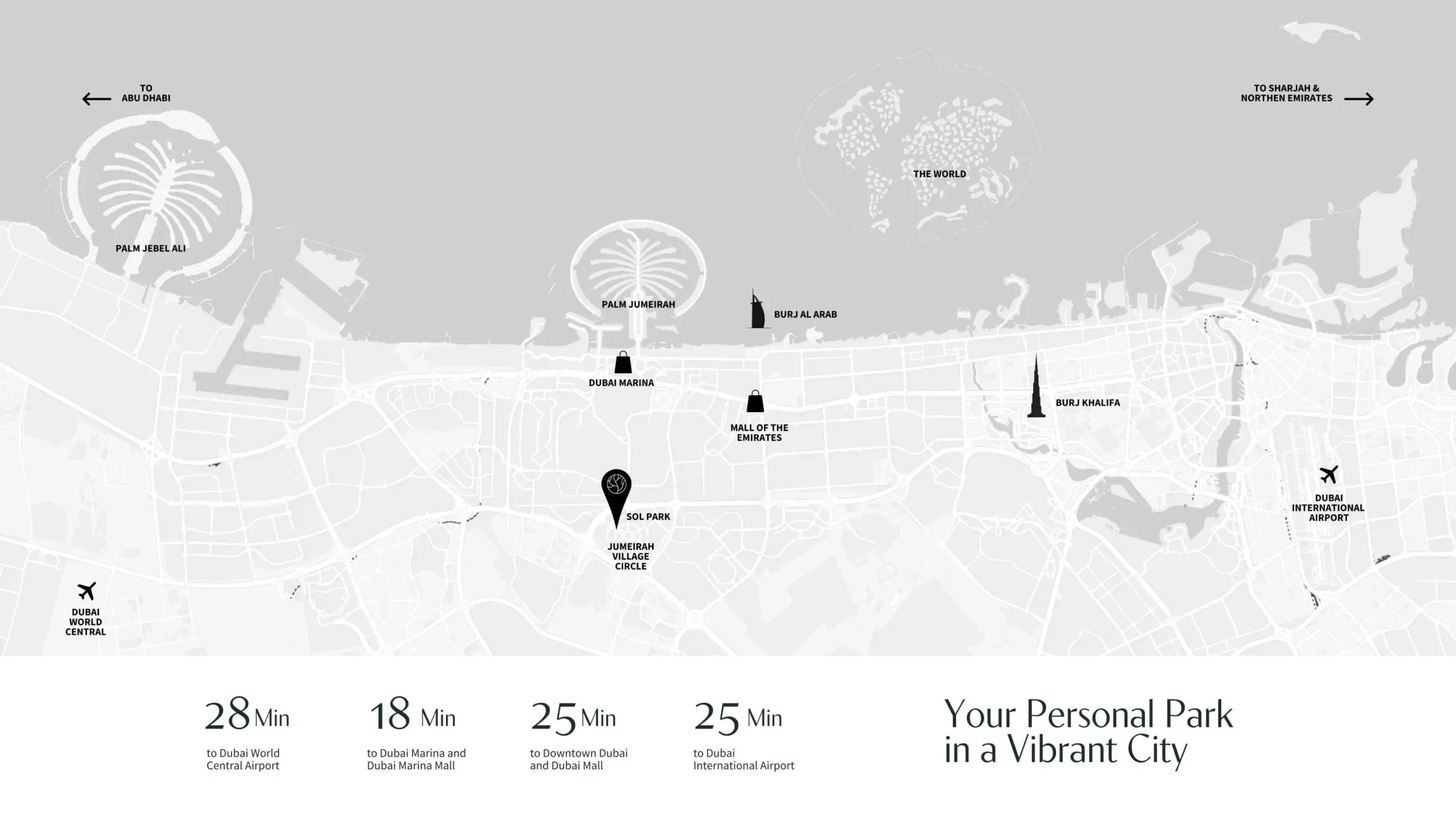 Sol Park Townhouses at Jumeirah Village Circle Location Map