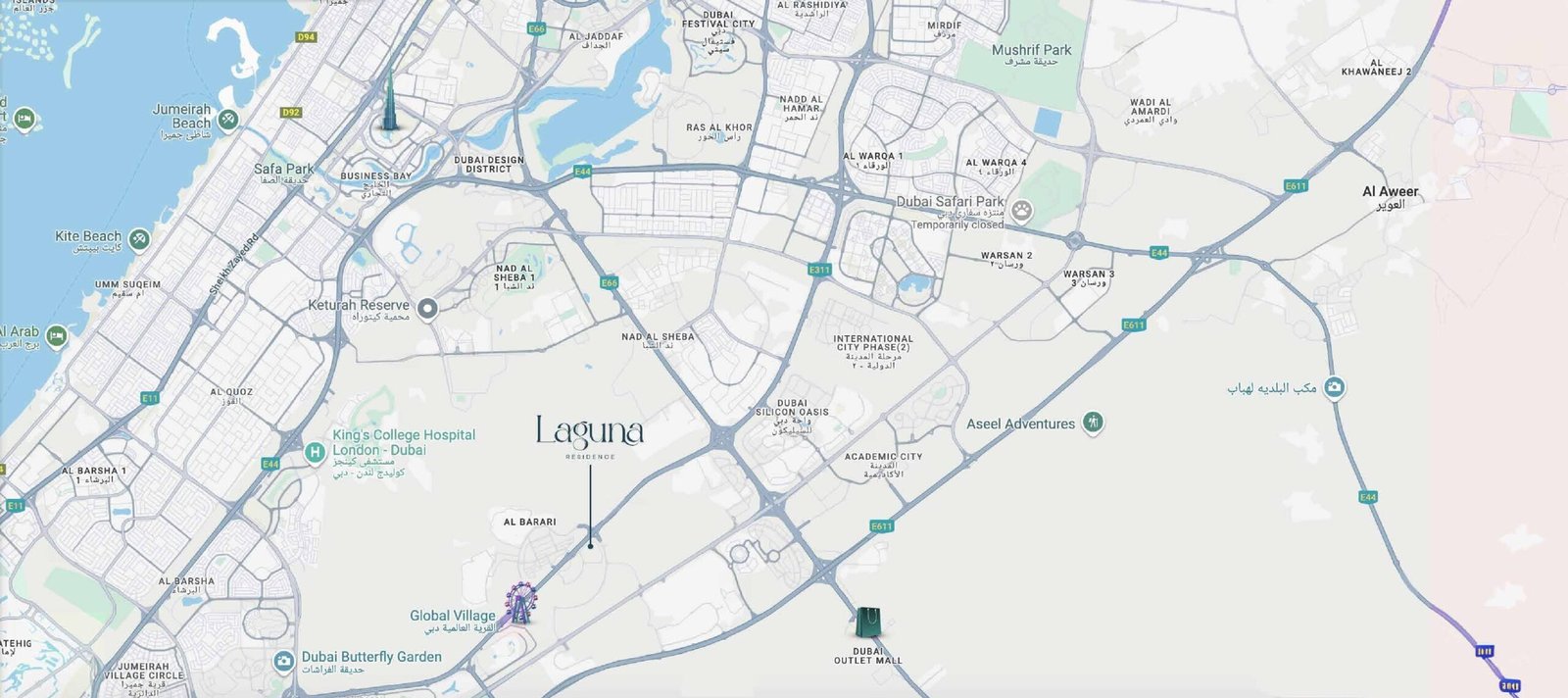 Laguna Residence at City Of Arabia location map