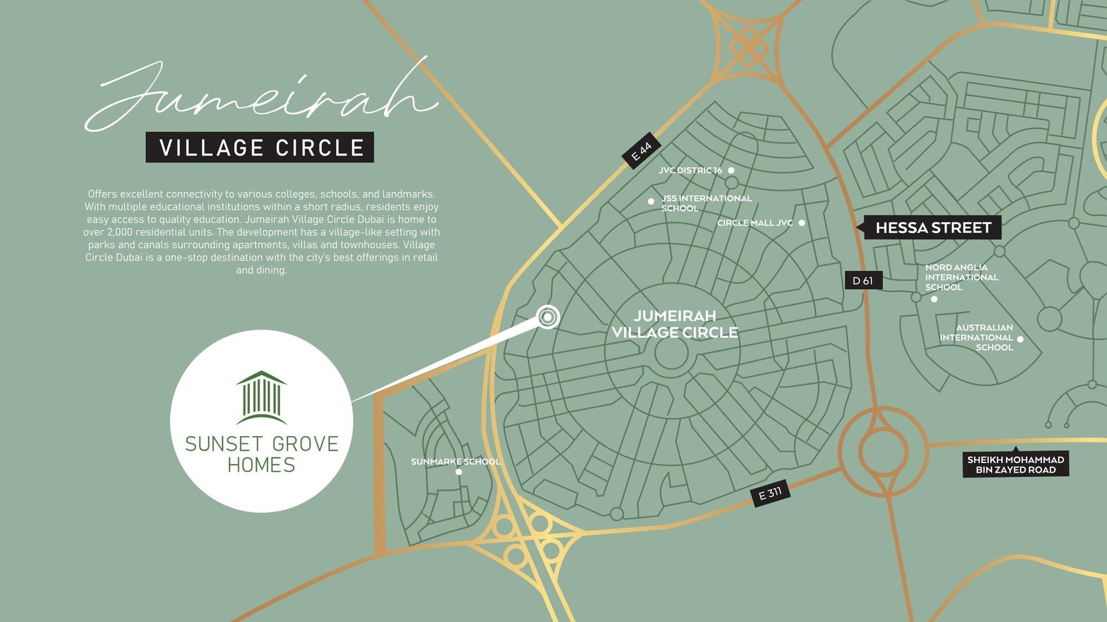 Sunset Grove Homes Location Map