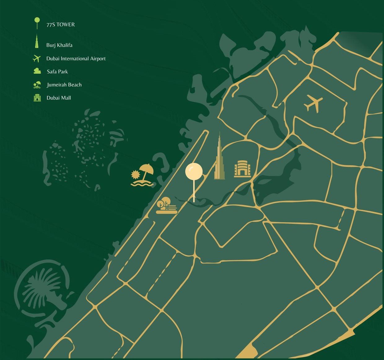 77s Tower at Business Bay location map