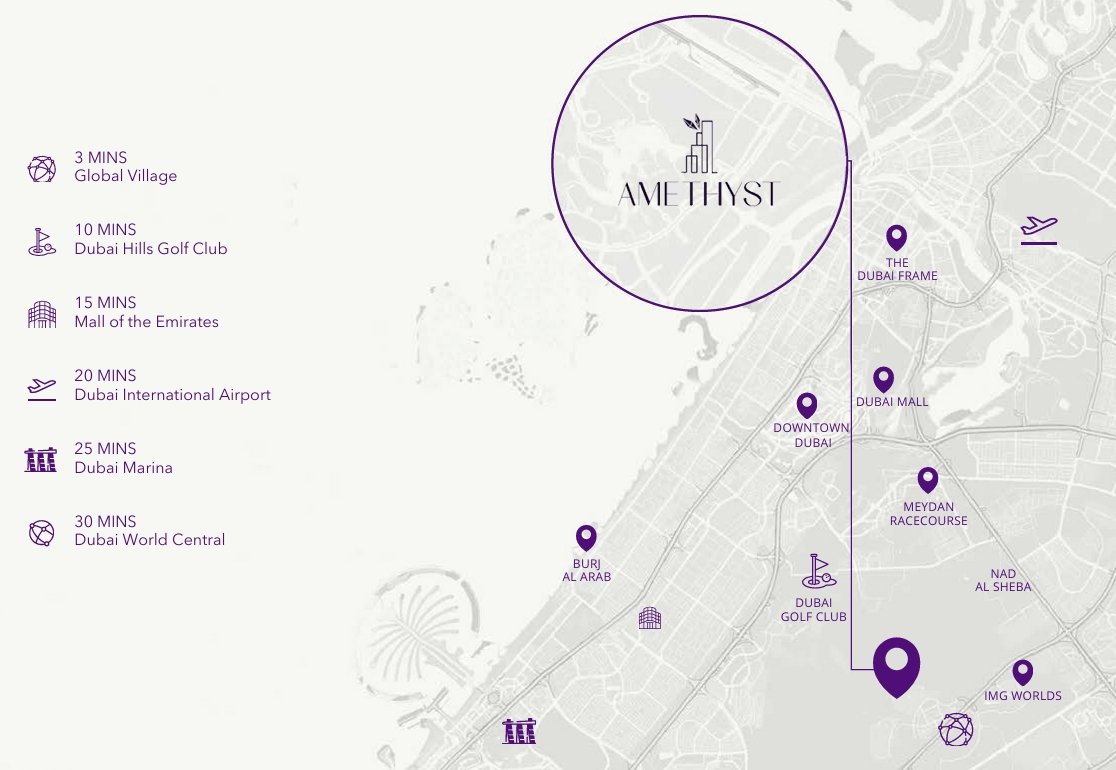 Amethyst by Siroya Ventures location map